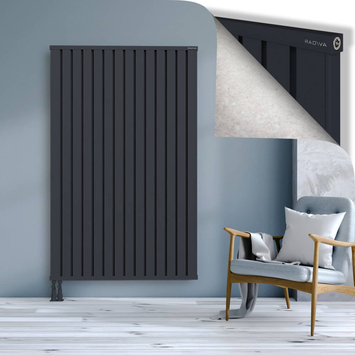 Obi Dekoratif Alüminyum Radyatör 1800x1124 Koyu Antrasit Alt Sol 50mm