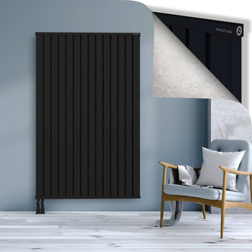 Obi Dekoratif Alüminyum Radyatör 1800x1124 Siyah Alt Sol 50mm