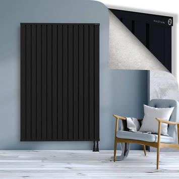 Obi Dekoratif Alüminyum Radyatör 1800x1204 Siyah Alt Sağ 50mm