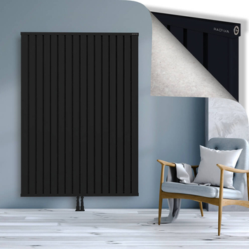 Obi Dekoratif Alüminyum Radyatör 1800x1284 Siyah Alt Orta 50mm