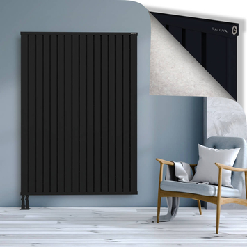 Obi Dekoratif Alüminyum Radyatör 1800x1284 Siyah Alt Sol 50mm