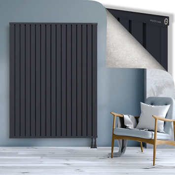 Obi Dekoratif Alüminyum Radyatör 1800x1364 Koyu Antrasit Alt Sağ 50mm