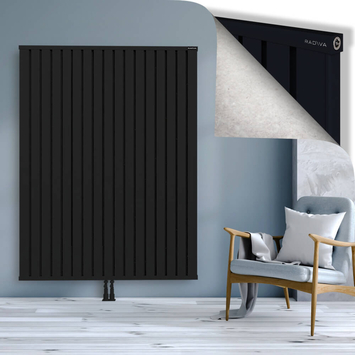 Obi Dekoratif Alüminyum Radyatör 1800x1364 Siyah Alt Orta 50mm