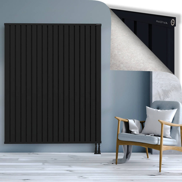 Obi Dekoratif Alüminyum Radyatör 1800x1444 Siyah Alt Sağ 50mm