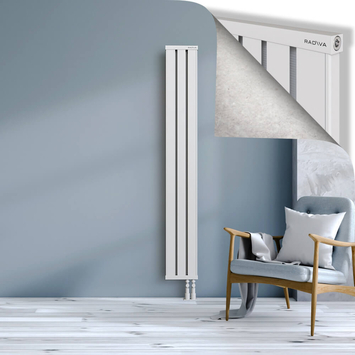 Obi Dekoratif Alüminyum Radyatör 1800x244 Beyaz Alt Sağ 50mm