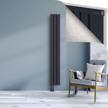 Obi Dekoratif Alüminyum Radyatör 1800x244 Koyu Antrasit Alt Sol 50mm