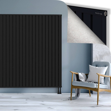 Obi Dekoratif Alüminyum Radyatör 1800x2564 Siyah Alt Sağ 50mm