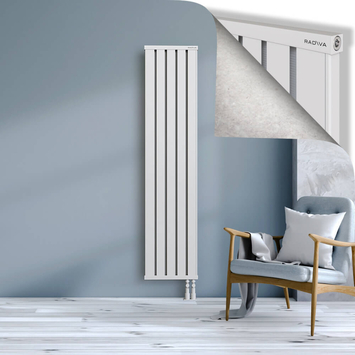Obi Dekoratif Alüminyum Radyatör 1800x404 Beyaz Alt Sağ 50mm