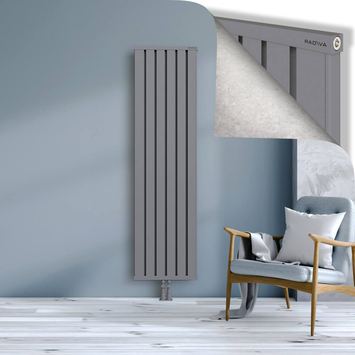 Obi Dekoratif Alüminyum Radyatör 1800x484 Gri Alt Orta 50mm