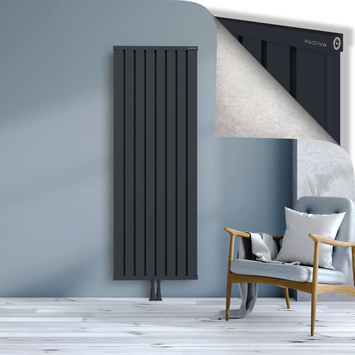 Obi Dekoratif Alüminyum Radyatör 1800x644 Koyu Antrasit Alt Orta 50mm