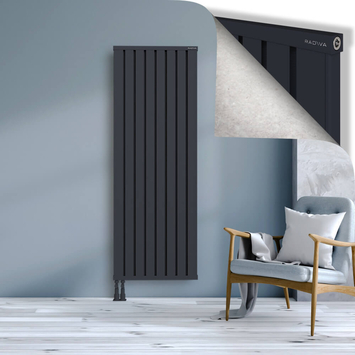 Obi Dekoratif Alüminyum Radyatör 1800x644 Koyu Antrasit Alt Sol 50mm