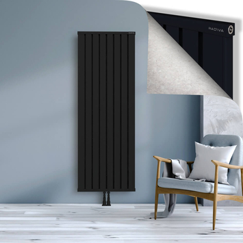 Obi Dekoratif Alüminyum Radyatör 1800x644 Siyah Alt Orta 50mm