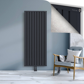 Obi Dekoratif Alüminyum Radyatör 1800x724 Koyu Antrasit Alt Orta 50mm