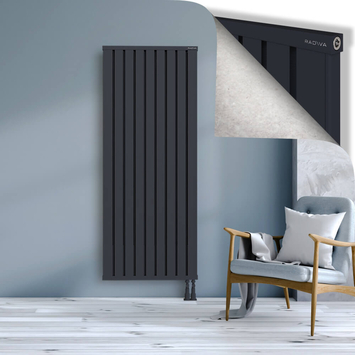 Obi Dekoratif Alüminyum Radyatör 1800x724 Koyu Antrasit Alt Sağ 50mm