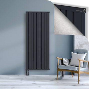 Obi Dekoratif Alüminyum Radyatör 1800x724 Koyu Antrasit Alt Sol 50mm