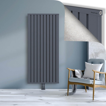 Obi Dekoratif Alüminyum Radyatör 1800x804 Antrasit Alt Orta 50mm