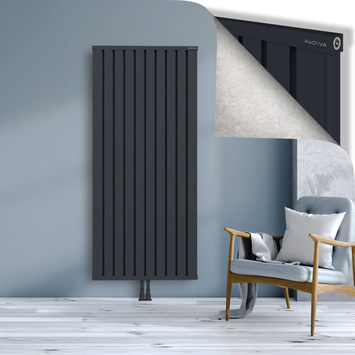 Obi Dekoratif Alüminyum Radyatör 1800x804 Koyu Antrasit Alt Orta 50mm