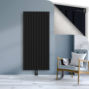 Obi Dekoratif Alüminyum Radyatör 1800x804 Siyah Alt Orta 50mm