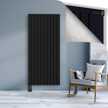 Obi Dekoratif Alüminyum Radyatör 1800x804 Siyah Alt Sol 50mm