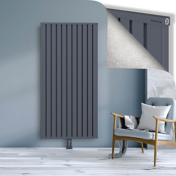 Obi Dekoratif Alüminyum Radyatör 1800x884 Antrasit Alt Orta 50mm