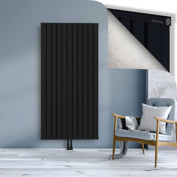 Obi Dekoratif Alüminyum Radyatör 1800x884 Siyah Alt Orta 50mm