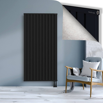 Obi Dekoratif Alüminyum Radyatör 1800x884 Siyah Alt Sağ 50mm