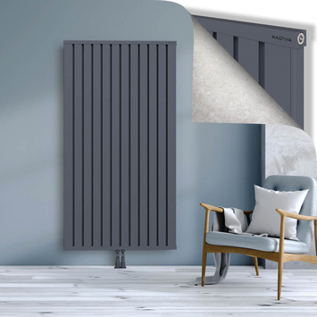 Obi Dekoratif Alüminyum Radyatör 1800x964 Antrasit Alt Orta 50mm