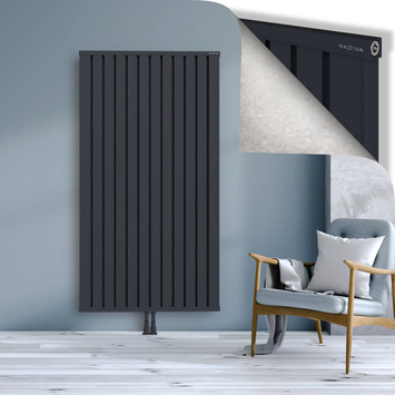 Obi Dekoratif Alüminyum Radyatör 1800x964 Koyu Antrasit Alt Orta 50mm