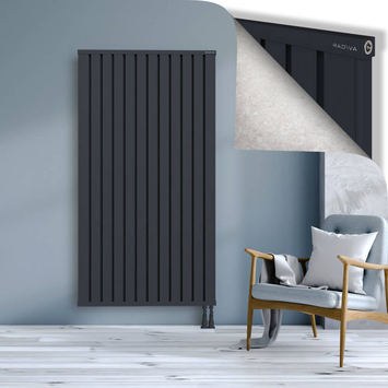 Obi Dekoratif Alüminyum Radyatör 1800x964 Koyu Antrasit Alt Sağ 50mm