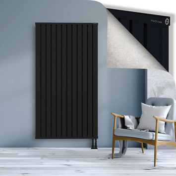 Obi Dekoratif Alüminyum Radyatör 1800x964 Siyah Alt Sağ 50mm