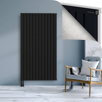 Obi Dekoratif Alüminyum Radyatör 1800x964 Siyah Alt Sol 50mm