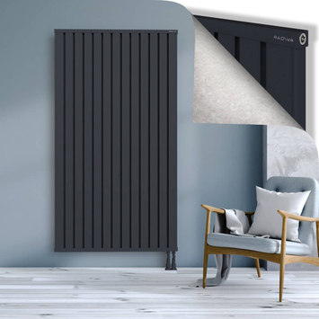 Obi Dekoratif Alüminyum Radyatör 1900x1044 Koyu Antrasit Alt Sağ 50mm
