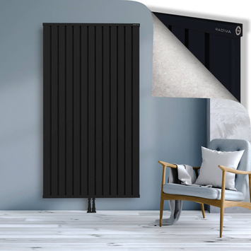 Obi Dekoratif Alüminyum Radyatör 1900x1044 Siyah Alt Orta 50mm