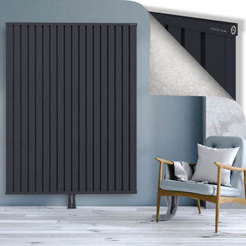 Obi Dekoratif Alüminyum Radyatör 1900x1444 Koyu Antrasit Alt Orta 50mm