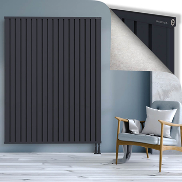 Obi Dekoratif Alüminyum Radyatör 1900x1444 Koyu Antrasit Alt Sağ 50mm