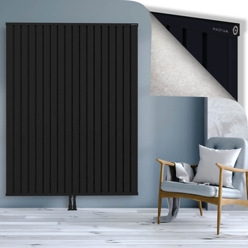 Obi Dekoratif Alüminyum Radyatör 1900x1444 Siyah Alt Orta 50mm