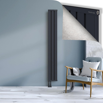 Obi Dekoratif Alüminyum Radyatör 1900x244 Koyu Antrasit Alt Sol 50mm