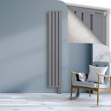 Obi Dekoratif Alüminyum Radyatör 1900x324 Gri Alt Sağ 50mm