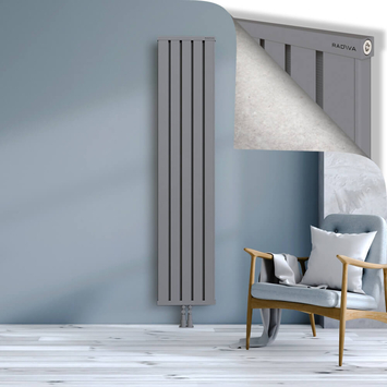 Obi Dekoratif Alüminyum Radyatör 1900x404 Gri Alt Orta 50mm