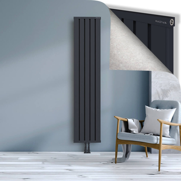 Obi Dekoratif Alüminyum Radyatör 1900x404 Koyu Antrasit Alt Orta 50mm