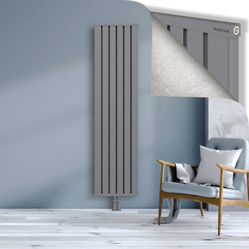 Obi Dekoratif Alüminyum Radyatör 1900x484 Gri Alt Orta 50mm