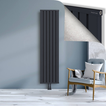 Obi Dekoratif Alüminyum Radyatör 1900x484 Koyu Antrasit Alt Orta 50mm