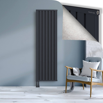 Obi Dekoratif Alüminyum Radyatör 1900x564 Koyu Antrasit Alt Sol 50mm