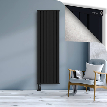 Obi Dekoratif Alüminyum Radyatör 1900x564 Siyah Alt Sol 50mm