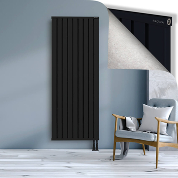 Obi Dekoratif Alüminyum Radyatör 1900x724 Siyah Alt Sağ 50mm