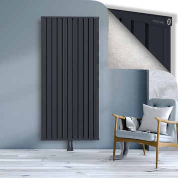 Obi Dekoratif Alüminyum Radyatör 1900x884 Koyu Antrasit Alt Orta 50mm
