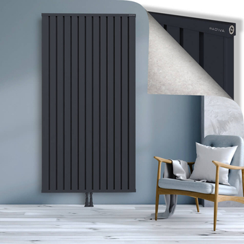 Obi Dekoratif Alüminyum Radyatör 2000x1044 Koyu Antrasit Alt Orta 50mm
