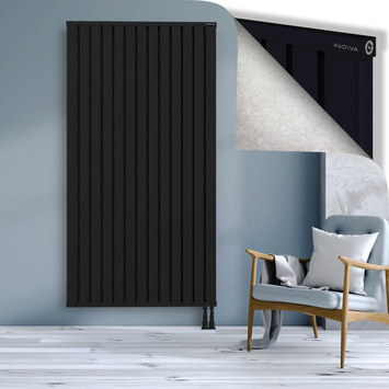 Obi Dekoratif Alüminyum Radyatör 2000x1044 Siyah Alt Sağ 50mm