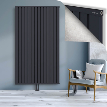 Obi Dekoratif Alüminyum Radyatör 2000x1124 Koyu Antrasit Alt Orta 50mm