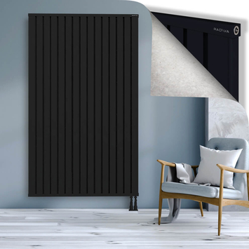 Obi Dekoratif Alüminyum Radyatör 2000x1204 Siyah Alt Sağ 50mm